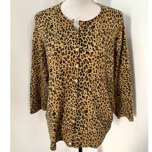 Women's Plus Sized 1X Cheetah Print Cardigan